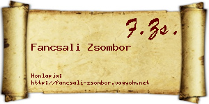 Fancsali Zsombor névjegykártya